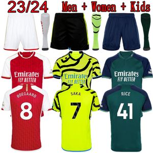 2023 2024 Arsen Saka Mulheres Home Jerseys Degaard Trossard Homens Jersey Criança Conjuntos 23 24 Havertz Rice Away Camisas Adulto Camisa de Futebol Terceiro Kit Infantil