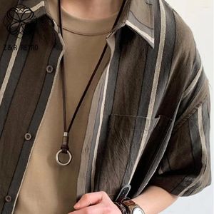 Pendant Necklaces Vintage Chokers Genuine Leather Necklace For Men Women Jewelry Cord Adustable Chain Choker Wholesale Rock Punk In