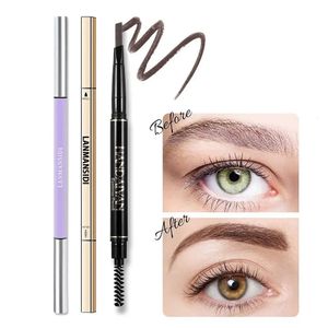 Ögonbrynsförstärkare Eyebrow Pencil For Women Långvarig vattentät dubbelhuvud Party Daglig Använd kvinnlig makeup Kosmetik Eye Brow Pen With Brush 231020