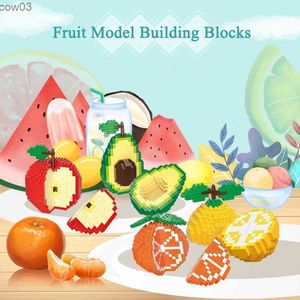 Blocks Mini Building Blocks Lemon Orange Fruit Model DIY Assembled Building Blocks Children's Educational Toy Gift Box R231020