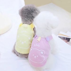 Abbigliamento per cani Primavera ed estate Vestiti per animali Teddy Piccoli vestiti Waffle Bear Back Strap Commercio all'ingrosso della fabbrica