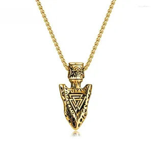 Pendant Necklaces Nordic Viking Titanium Steel Personalized Vintage Odin Triangle Necklace Chain