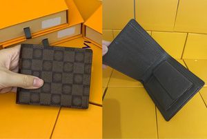 Plånböcker modedesigner plånböcker retro handväska för kvinnor män klassiska korthållare mynt handväska berömd gitterkontroll plädblomma