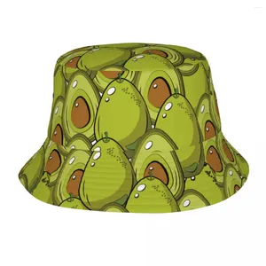 Berets Spring Headwear Cartoon Fruits Avocado Accessories Bucket Hats Style Women Men Sun Hat Bob Packable Fisherman Camping