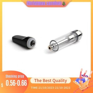 Cartuccia per penna vaporizzatore vuota usa e getta in ceramica da 0,5 ml 1 ml Confezione per vaporizzatore in vetro con articolazione in ottone Popolare all'ingrosso negli Stati Uniti Serbatoio per cartuccia Vape in vetro Pyrex