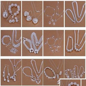 Bracelet Earrings Necklace With Tracking Number Most Sell Womens Delicate Gift Jewelry 925 Sier Plated Mix Set 10252176 Drop Deli Dhf9Z