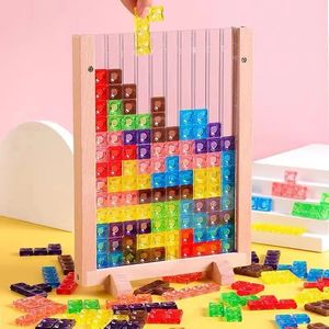 Accessori per casa delle bambole Puzzle 3D colorato Tangram in legno Giocattoli matematici Gioco per bambini Prescolare Magination Giocattolo educativo intellettuale per bambini 231019