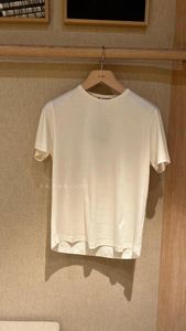 Mens T Shirts Summer Loro Piana Casual Silk Cotton Round Neck Kort ärm T-shirt 4 färger