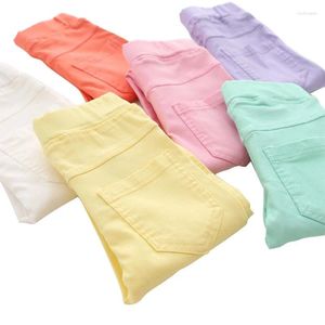 Pantaloni 8 colori Pantaloni elastici per bambini Materiale morbido Ragazze Solido Colore caramella Leggings skinny casual per bambini 2-10 anni