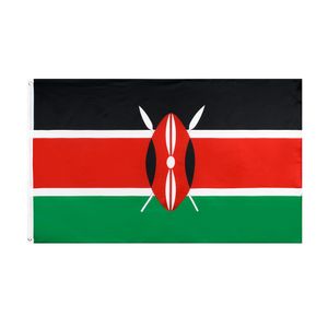 3x5Fts 90x150 см Флаги Республики Кения Флаг Кении Баннер Полиэстер Баннер для внутреннего и наружного украшения Прямая оптовая продажа с фабрики