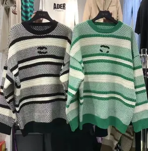 İşlemeli kazak yün örgü sweatshirt tasarımcısı yuvarlak boyun kapşon