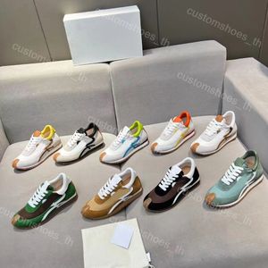 Düğüm Naylon Spor Ayakkabı Süet Deri Erkek Eğitmenler Kadın Nedensel Ayakkabı Düz ​​Kauçuk Sneaker Yumuşak Üst Spor Ayakkabıları Dantel Vintage Trainer Kutu