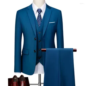 Trajes de hombre traje de boda clásico negocios 3 piezas formal coreano delgado esmoquin nupcial