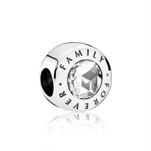 100% 925 Sterling Silver Family Forever Charms Fit originale europeo braccialetto di fascino moda donna gioielli di fidanzamento di nozze Acces253U