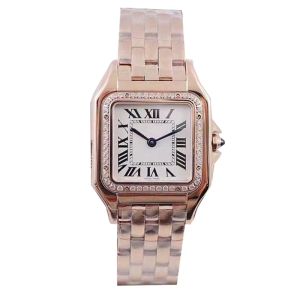 Square Thank Style Womens Watch Panthere Chrismas Hediye Safir Su Geçirmez Elmas İzle Saatler Sapphire Holwatch Paslanmaz Çelik Kemer Montre De Luxe