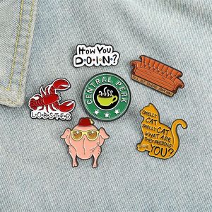 Europa Letter Sofa Model Kowbojski Broothes Cat Chickren Lobster Pins Pins Pins Greometryczne stopnie ubrania plecak FAS245N