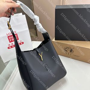 Luxo hobo axilas balde saco designer feminino bolsa de ombro clássico carta bolsa de couro genuíno grande sacola com caixa