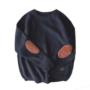 Nowi mężczyźni Pullover Sweter Patch Mash