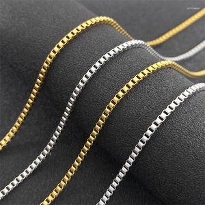 Chains Aesthetic Square Box Shape Link Chain Necklace For Women Men Stainless Steel Gold Silver Color Party Gift Choker Jewelry Colar