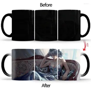 Canecas Tentação de sofá caneca mudando cor sensível ao calor 350ml copos de café presente para seu marido menino amigo BSKT-044