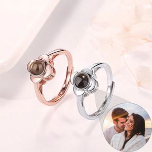 Anéis de casamento personalizados anel de projeção po para mulheres personalizar anel personalizado memorial aniversário anel ajustável 231020