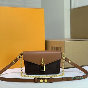2023 sacos bolsa de couro genuíno amarelo carta padrão alta qualidademulti poche