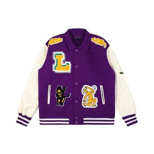 Letterman Jacket L Vintage Bomber Płaszcze 11 litera haft haftowa jesień mężczyźni baseball Kurtki Hip Hop luźne moda zima zima trzymaj ciepłą kurtkę z białej 3DA