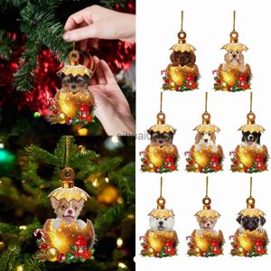 Decorações de Natal 1 peça Enfeites suspensos de acrílico de Natal Ovos de ouro para cães Pingentes de árvore de Natal Decoração de Natal Ano Novo 2024 x1020