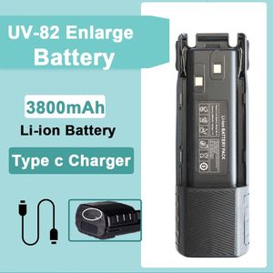 Walkie Talkie Baofeng UV 82 Batteria Tipo c Ingrandisci 3800mAh Originale Estesa per UV 82HP UV82 UV 89 UV 82HX Plus 231019