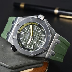 المصمم A P Mens Watch عالية الجودة Quartz Watches Oak Hexagon Bezel Man Ladies Brand Wristwatch Fashion Rubber Strap Sports Watches Watches Modern