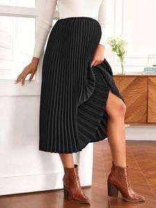 Skirts Womens Pleated Half Length Skirt Autumn and Winter Foreign Trade Loose Style Pregnant Women During Pregnancy 231019