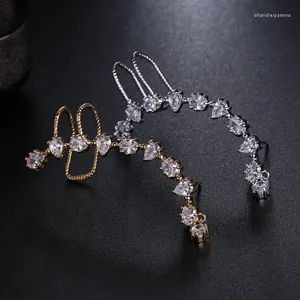 Stud Earrings Asymmetric Single Environmental Copper Ear Clip Fashion Trend Zircon