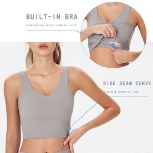 Lu Align Lu Bra Yoga Vest Sports Backless Bras for Women Crop Tops Push Up Female Lingerie Without Frame Workout Clothes Fitness Tights Free Shipping