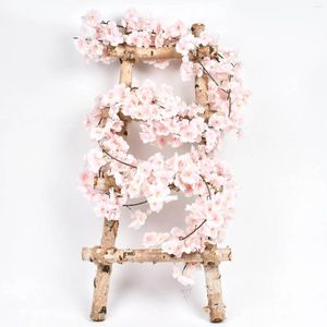 装飾的な花屋外の人工桜の花のつるフェイクシルクの花輪4フィート草の秋の乾燥アレンジメント