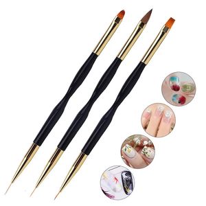 Makeup Tools 13st Acrylic French Stripe Nail Art Liner Brush 3D Tips Manicuring Ultrathin Line Ritning Pen UV Gel Borsts Målar 231020