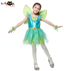 cosplay Eraspooky Girls Tinker Bell Costume Cute Green Elf Fairy Cosplay Outfits Child Halloween Carnival Birthday Party Fancy Dresscosplay