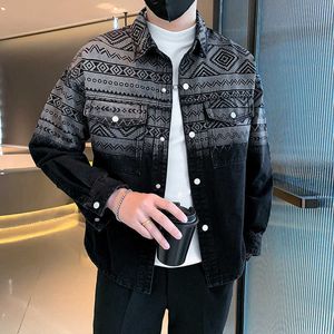 Van Woo Fw7510 2023 Shop Besitzer Herbst Denim Mantel Koreanische Mode Marke Casual Arbeit Jacke Plaid Top