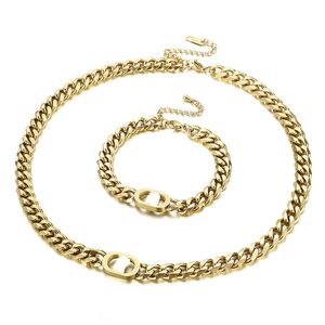 Fashion Pig Nose Titanium Steel Bracelet Necklace, Hip Hop Boys and Girls Cuban Chain, Chunky Chain Necklace Bracelet