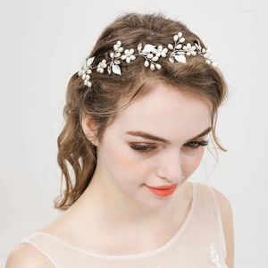 Huvudstycken lyxiga vita pärlor brud bröllop tillbehör glänsande kristaller kväll fest pannband blommor flickor första nattvards krona