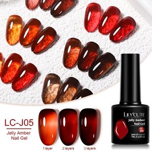 Nail Polish Lilycute 7ml geléia âmbar gel marrom cristal translúcido cor maçante arte semi permanente verniz uv 231020