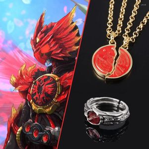 Anhänger Halsketten Anime Kamen Rider OOO Halskette Ankh's Broken Taka Core Medaille Liebhaber Ring Für Frauen Männer Schmuck Geschenk