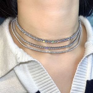 卸売cadenas de plata 925シルバースクエアペンダントジュエリーエメラルドネックレステニスキューバチェーン女性のためのクロスネックレス