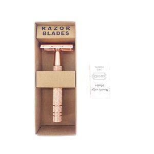 Electric Shavers Rose Gold Razor Classic Double Edge Safety Razor för män Rakning av kvinnors hårborttagning med rakblad Manual Shaver 231020