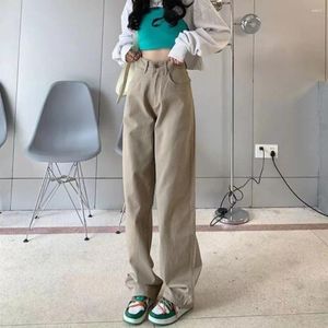 Women's Jeans High Waisted Khaki Female Spring And Fall Street Loose Straight Thin High-waisted Wide-leg Pants Fashion Drape