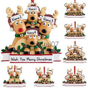 Christmas Decorations Personalized Reindeer Family Christmas Tree Bag Boolean New Year Christmas Pendant Decoration Elk Family Decoration Gift x1020