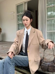 Women's Suits Blazer Women 2023 Fall Korean Loose Fashion Simple Elegant Single-breasted Senior Sense Of Temperament Small Suit Blazers