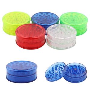 Three-layer plastic smoke grinder acrylic flat round tines manual grinder 28mm - 60mm Nbsgj