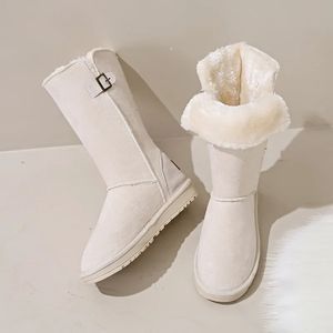 Boots Women's Warm Long Plush Snow Winter Hook Loop Suede Ankle Woman Plus Size NonSlip Platform Cotton Shoes Ladies 231019