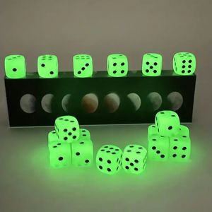 Outdoor Games Activities 10pcsset Luminous Dice 16mm Circular Black Dot Nightclub Bar KTV Boutique Entertainment Set 231020