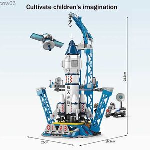 Blöcke Luftfahrt-Weltraumhafen-Modell Space Shuttle Raketenstartzentrum Baubausteine Raumschiff Kindersteine Kreatives Spielzeug R231020